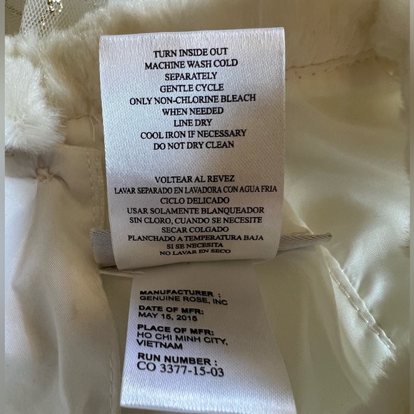 JONA MICHELLE White Silver Gold Glitter Tulle Fur Collar Holiday Party Dress 5yo - Picture 10 of 10